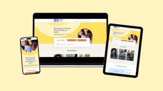 Copie d'écran du site ifs-hno.fr sur ordinateur, tablette et mobile